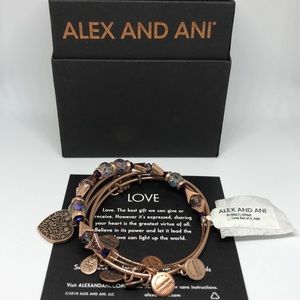 Alex and Ani Love Set of 3 Bangle Bracelet